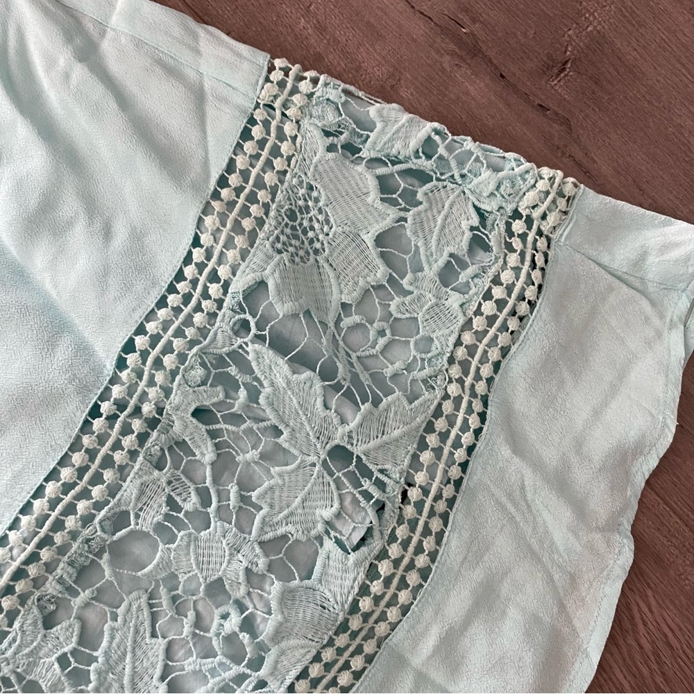 ASTR the Label Mint Lace Crochet Slip Dress - Picture 4 of 7